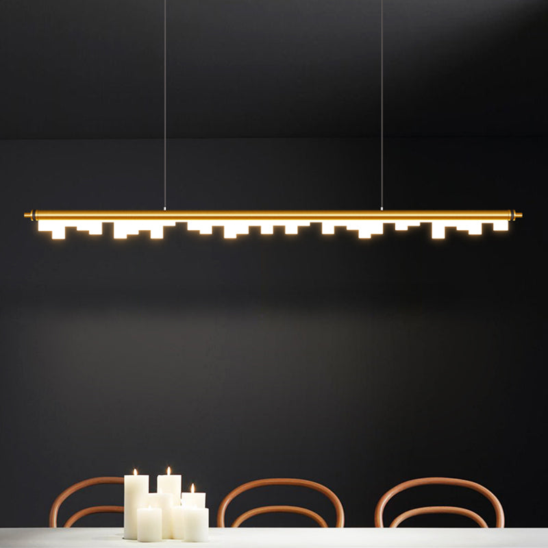 Zeitgenössischer Stil linearer Form Pendelleuchte Leuchtmetall 1 Licht Anhänger Beleuchtung