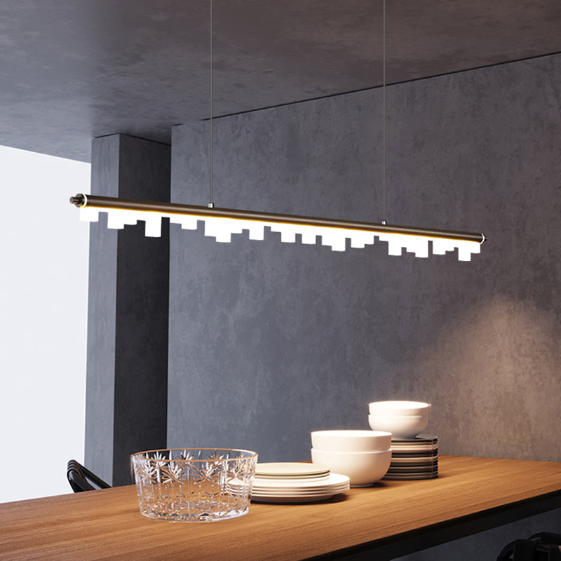 Zeitgenössischer Stil linearer Form Pendelleuchte Leuchtmetall 1 Licht Anhänger Beleuchtung