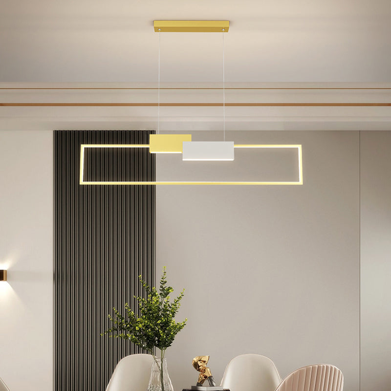 Zeitgenössischer Stil Rechteck Form Island Beleuchtung Ideen Metal Island Anhänger