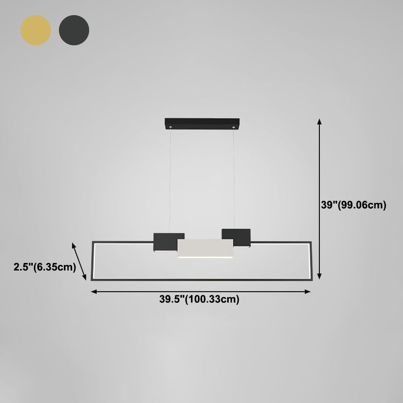 Zeitgenössischer Stil Rechteck Form Island Beleuchtung Ideen Metal Island Anhänger