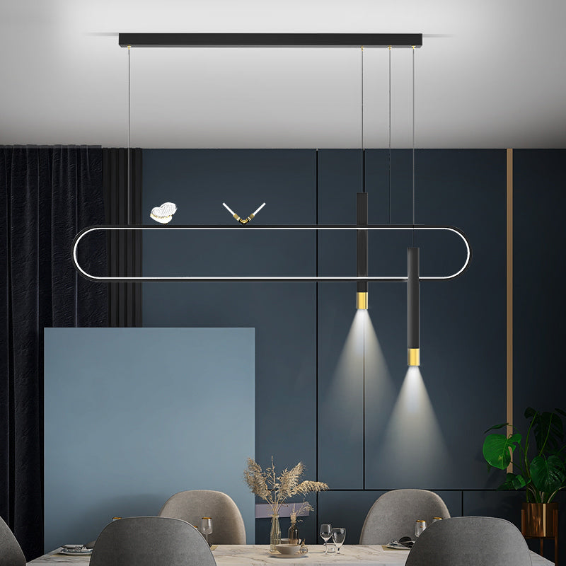 Linear Shape Island Lighting Ideas Contemporary Style Metal Island Pendants