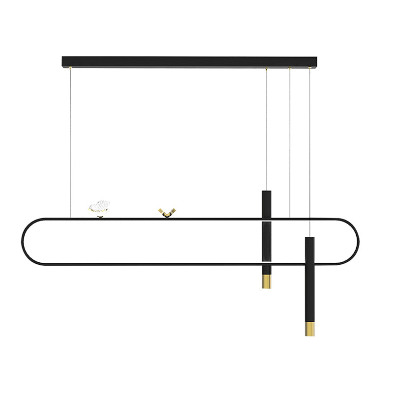 Linear Shape Island Lighting Ideas Contemporary Style Metal Island Pendants