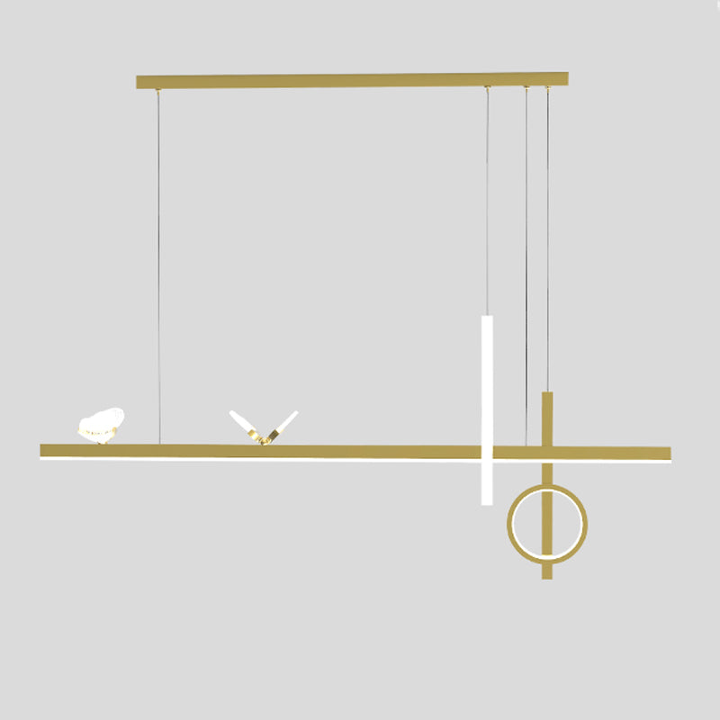 Linear Shape Island Lighting Ideas Contemporary Style Metal Island Pendants