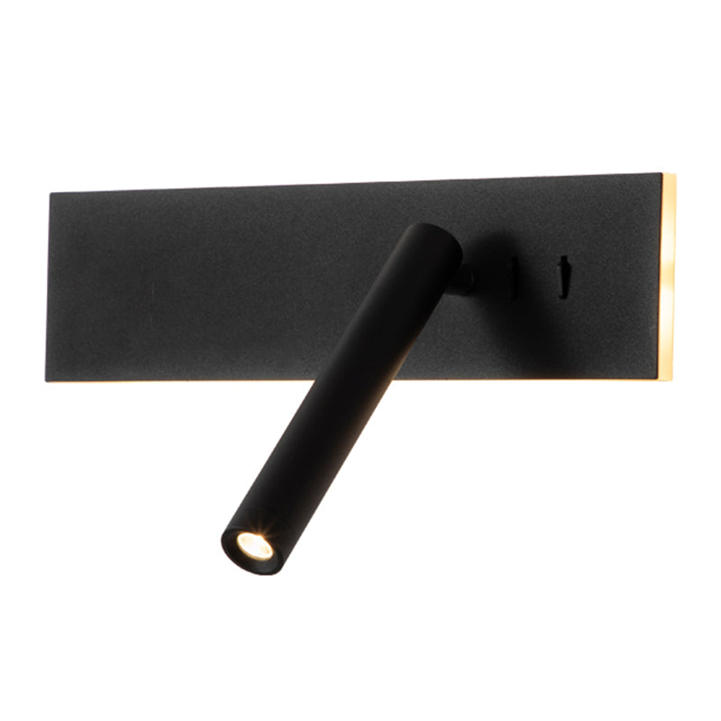 Modern Aluminum Wall Light Rectangle 2 Lights Reading Wall Sconce for Bedroom