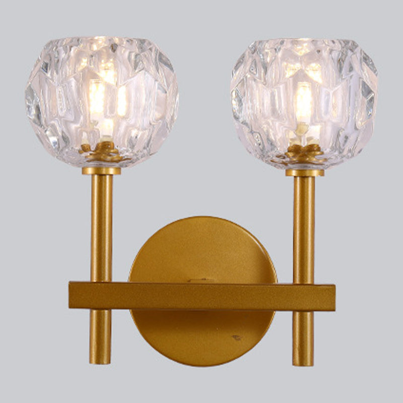 Modern Style Wall Light Fixture Crystal Shade Sconce Light Fixture for Bedroom