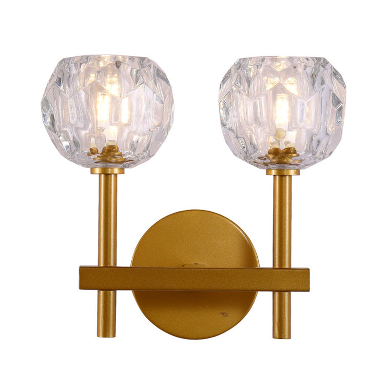 Modern Style Wall Light Fixture Crystal Shade Sconce Light Fixture for Bedroom
