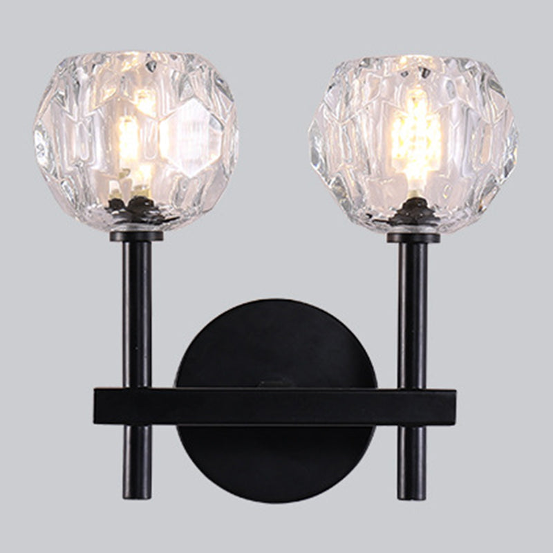 Modern Style Wall Light Fixture Crystal Shade Sconce Light Fixture for Bedroom