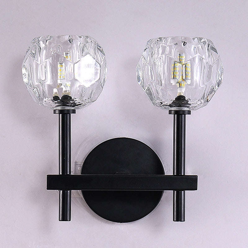 Modern Style Wall Light Fixture Crystal Shade Sconce Light Fixture for Bedroom
