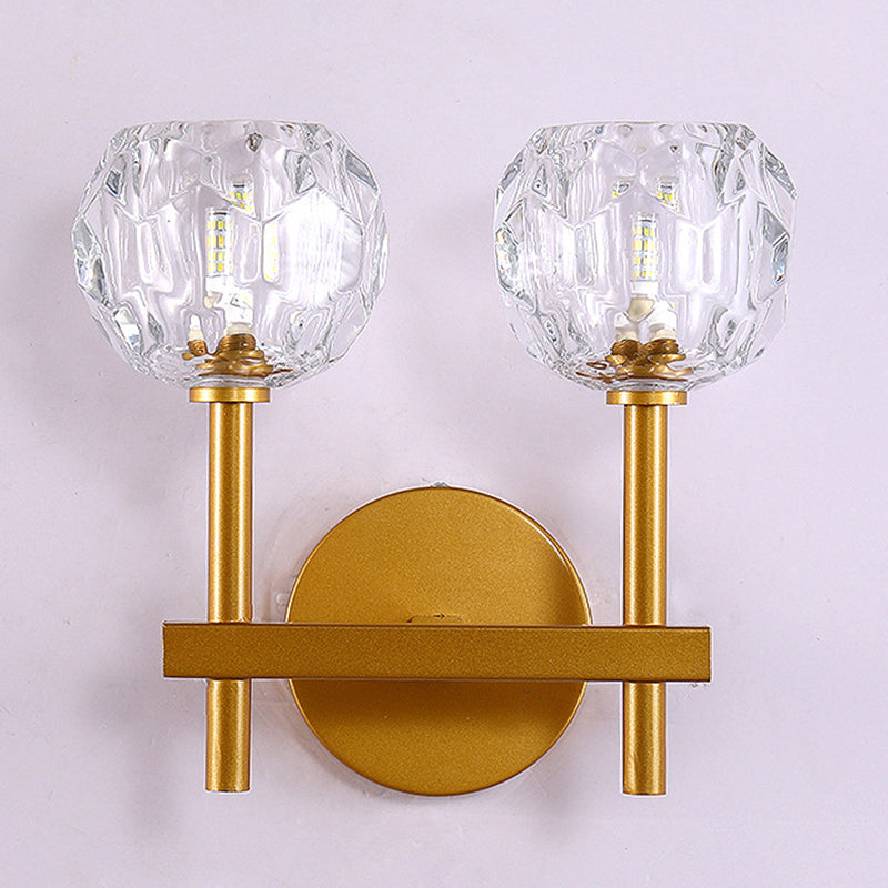 Modern Style Wall Light Fixture Crystal Shade Sconce Light Fixture for Bedroom