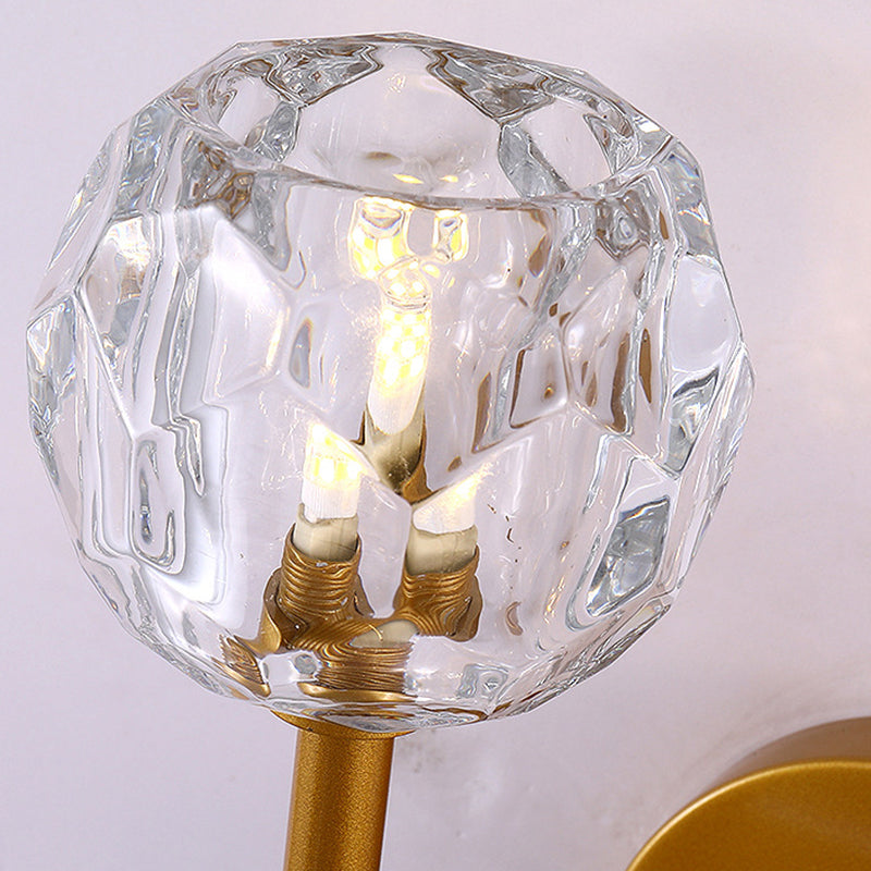 Modern Style Wall Light Fixture Crystal Shade Sconce Light Fixture for Bedroom