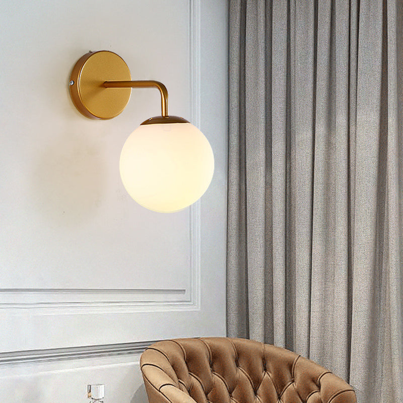 Minimalist Style Wall Sconce Lighting Glass Ball Shade Wall Lighting Fixtures