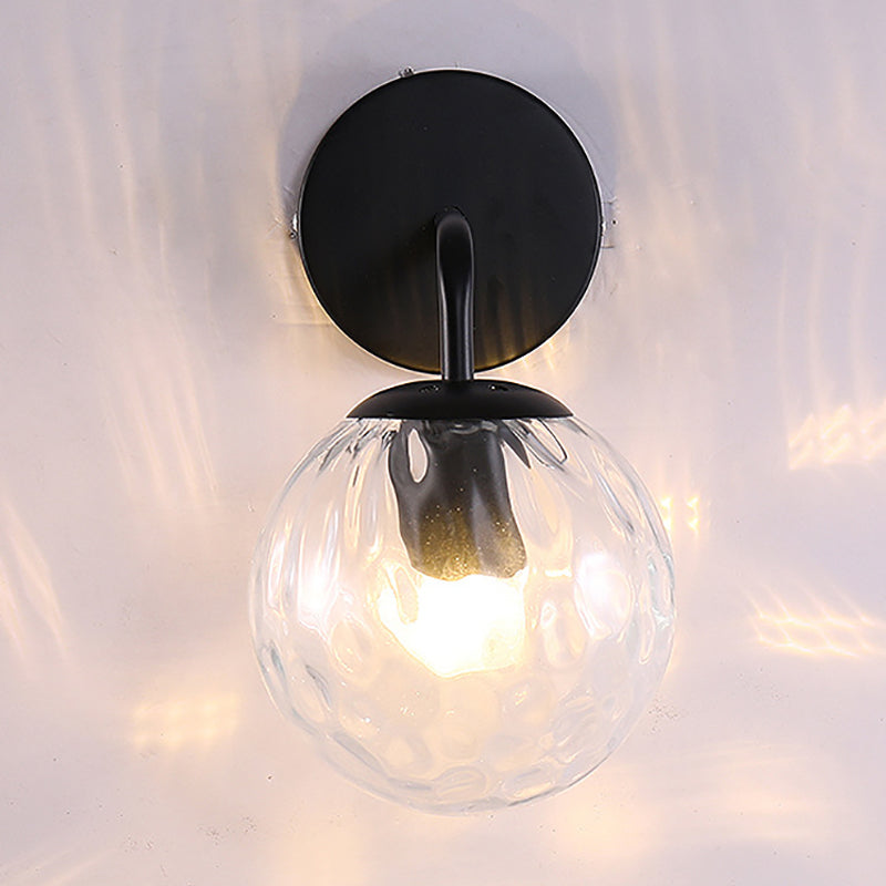 Minimalist Style Wall Sconce Lighting Glass Ball Shade Wall Lighting Fixtures