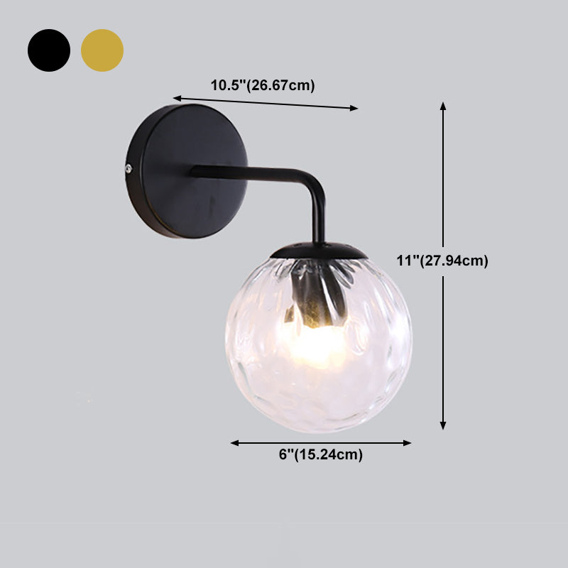 Minimalist Style Wall Sconce Lighting Glass Ball Shade Wall Lighting Fixtures