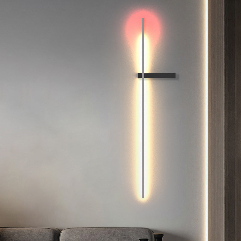 Aluminum Straight Wall Light Nordic Style LED Wall Sconce for Living Room