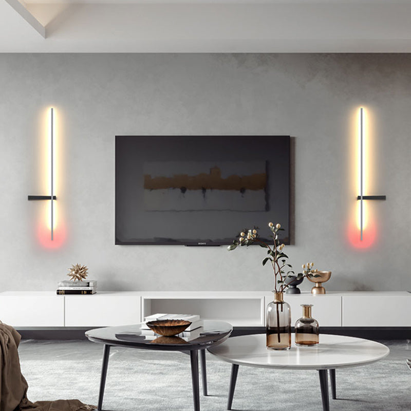 Aluminum Straight Wall Light Nordic Style LED Wall Sconce for Living Room