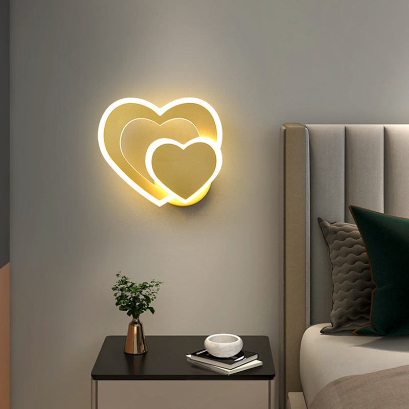Contemporary Style Metal Wall Light Geometric LED Wall Sconce for Living Room