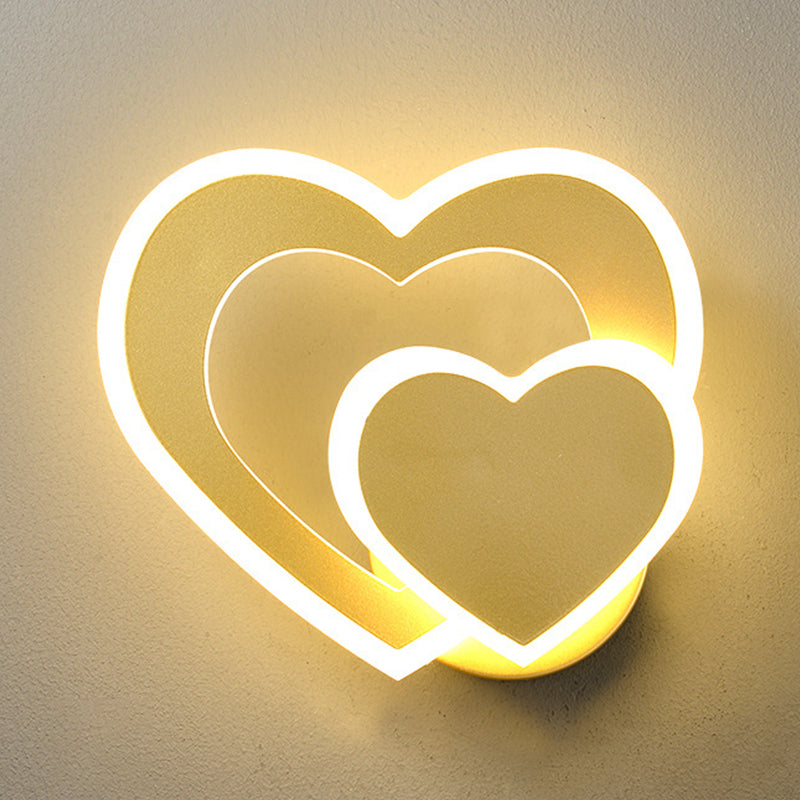 Contemporary Style Metal Wall Light Geometric LED Wall Sconce for Living Room