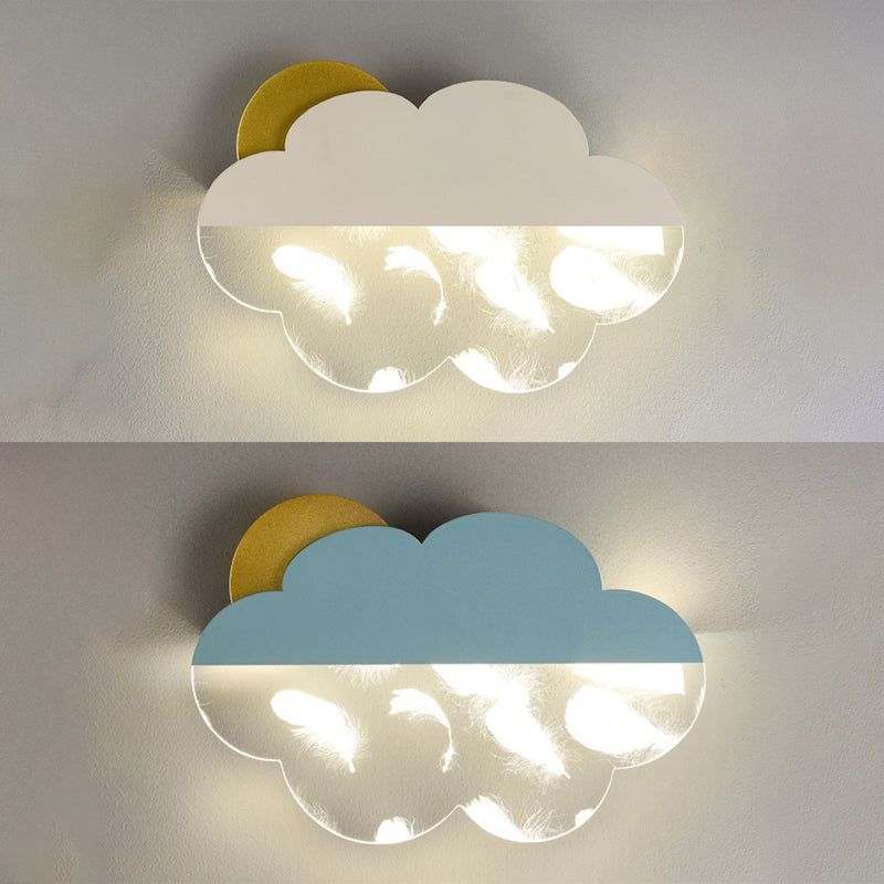 Lampada da parete a parete a forma di nuvola in metallo a 1 luci a parete montata a parete