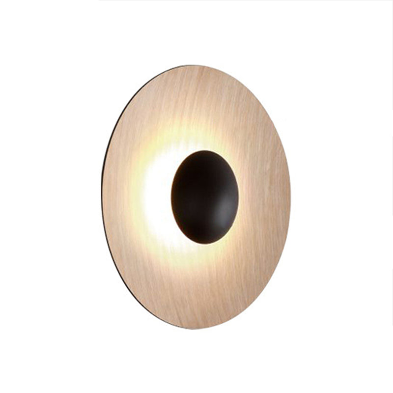 Postmodern Iron Wall Light Circle Shape LED Wall Lamp with Metal Shade for Bedroom