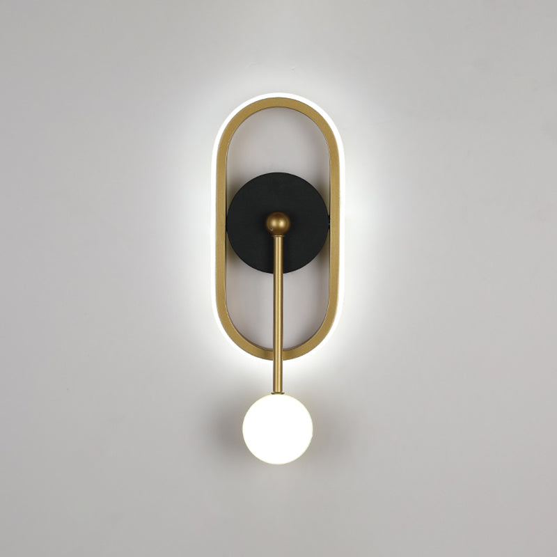 Postmodern Metal Wall Light Geometry LED Wall Lamp with Silica Gel Shade for Bedroom