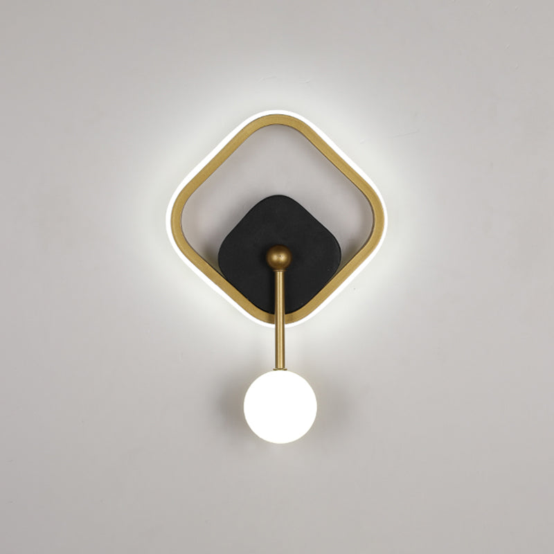 Postmodern Metal Wall Light Geometry LED Wall Lamp with Silica Gel Shade for Bedroom