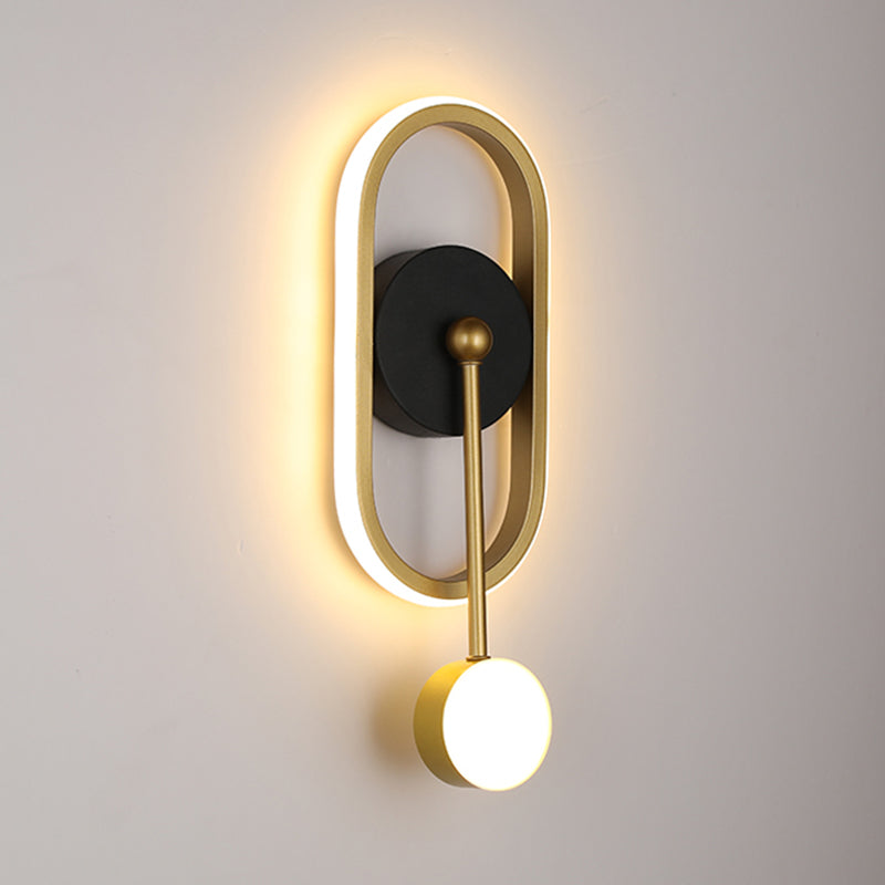 Postmodern Metal Wall Light Geometry LED Wall Lamp with Silica Gel Shade for Bedroom