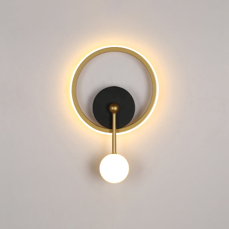 Postmodern Metal Wall Light Geometry LED Wall Lamp with Silica Gel Shade for Bedroom