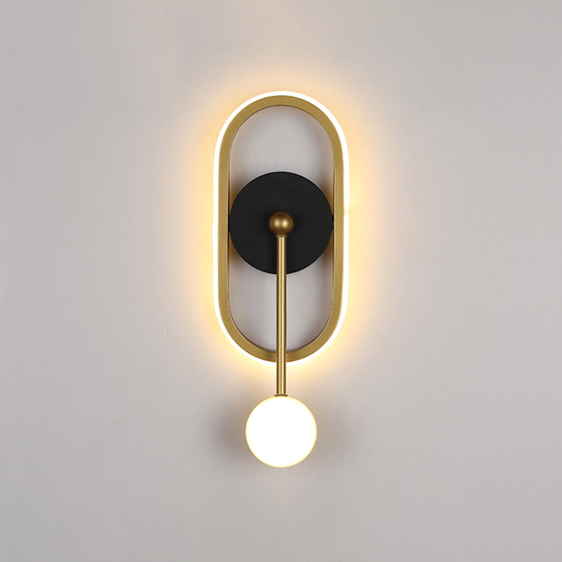 Postmodern Metal Wall Light Geometry LED Wall Lamp with Silica Gel Shade for Bedroom