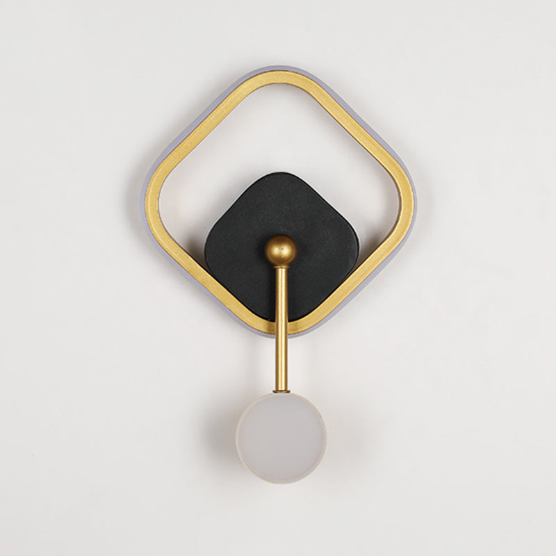 Postmodern Metal Wall Light Geometry LED Wall Lamp with Silica Gel Shade for Bedroom