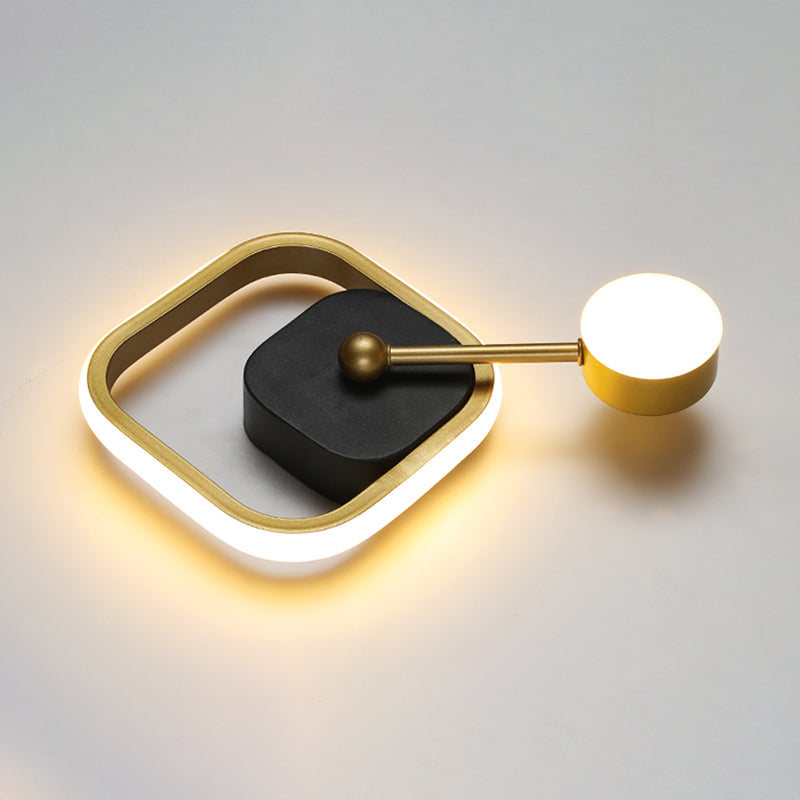 Postmodern Metal Wall Light Geometry LED Wall Lamp with Silica Gel Shade for Bedroom