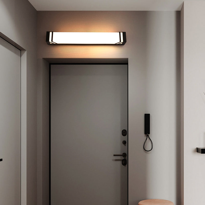 Modern Simple Iron Wall Light Rectangle Shape Wall Lamp with Acrylic Shade for Bedroom