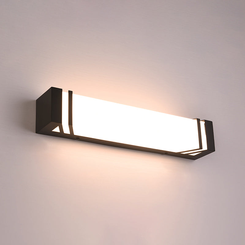 Modern Simple Iron Wall Light Rectangle Shape Wall Lamp with Acrylic Shade for Bedroom