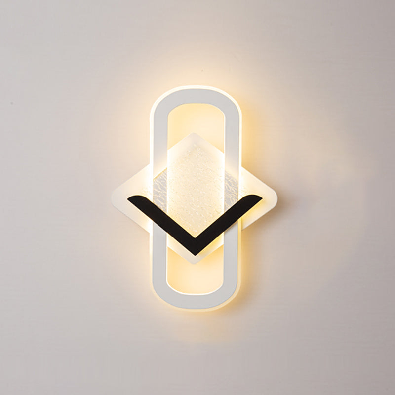 Modern Simple Iron Wall Light LED Wall Lamp with Acrylic Shade for Living Room