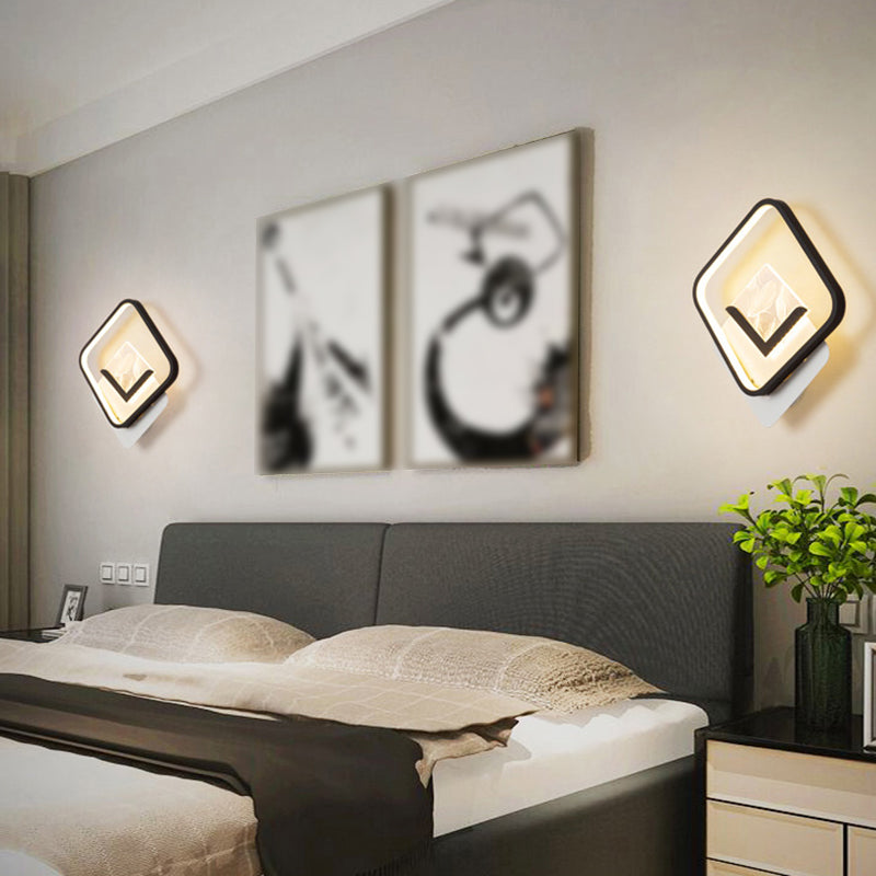 Modern Simple Iron Wall Light LED Wall Lamp with Acrylic Shade for Living Room