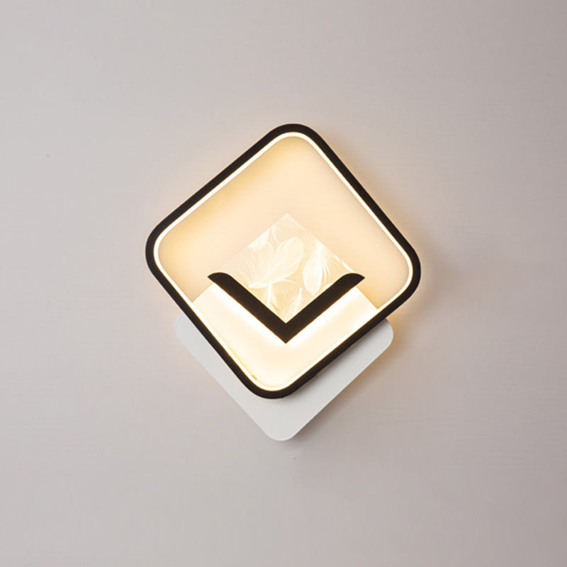 Modern Simple Iron Wall Light LED Wall Lamp with Acrylic Shade for Living Room