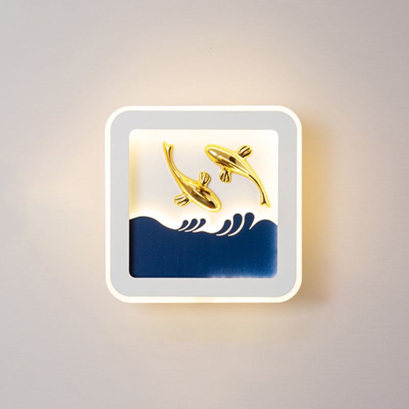 Modern Simple Iron Wall Light LED Wall Lamp with Acrylic Shade for Living Room