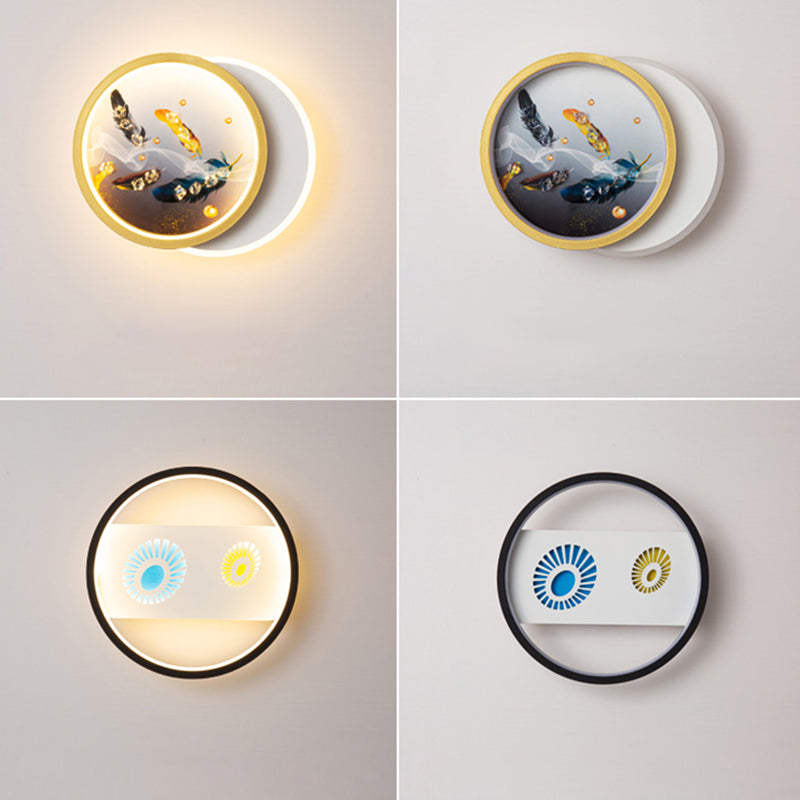 Modern Simple Iron Wall Light LED Wall Lamp with Acrylic Shade for Living Room