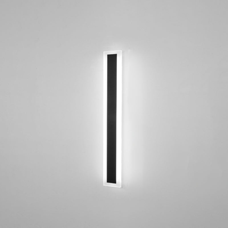 Metal Linear Shape Wall Mount Lighting Modern 1 Light Wall Mounted Light Fixture in Black
