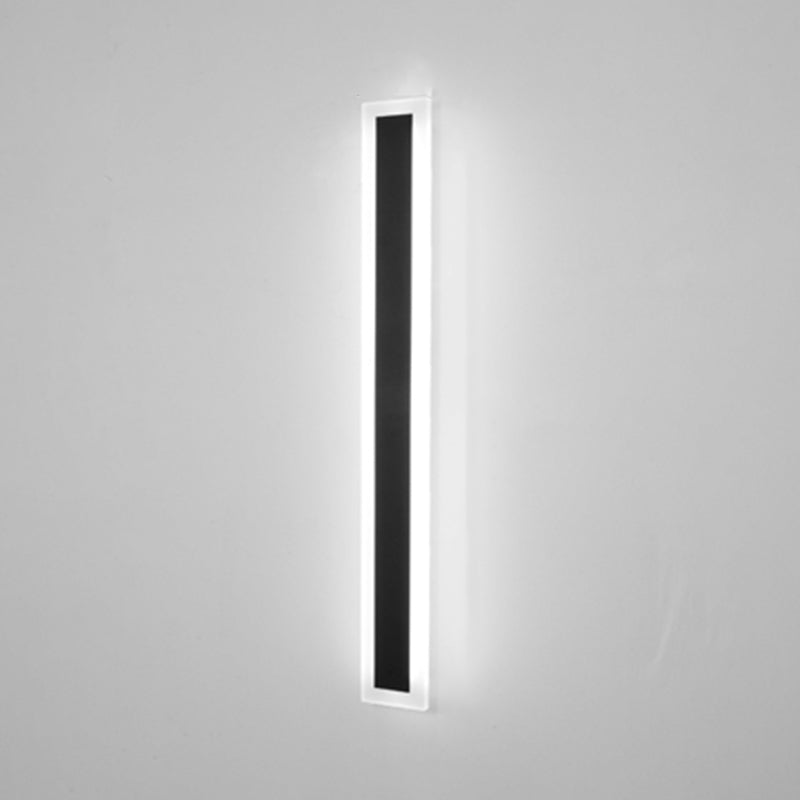 Metal Linear Shape Wall Mount Lighting Modern 1 Light Wall Mounted Light Fixture in Black