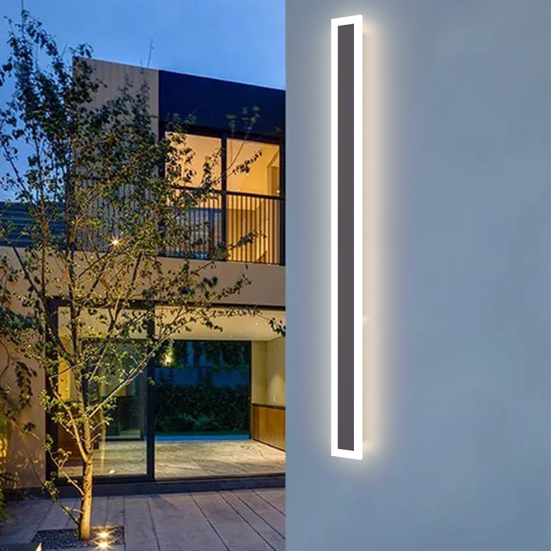 Metal Linear Shape Wall Mount Lighting Modern 1 Light Wall Mounted Light Fixture in Black