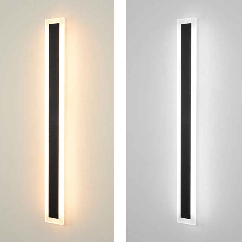 Metal Linear Shape Wall Mount Lighting Modern 1 Light Wall Mounted Light Fixture in Black