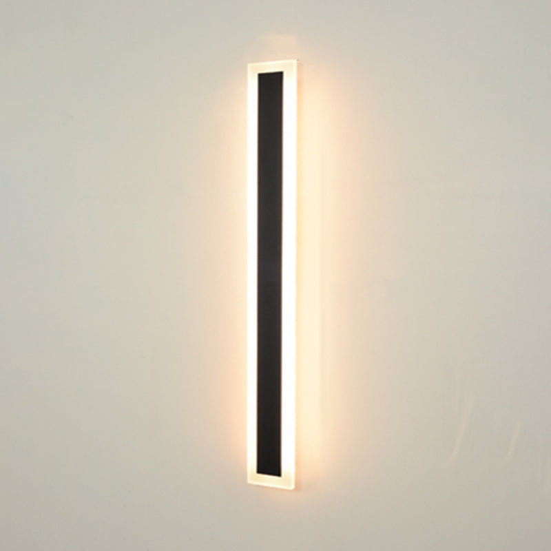 Metal Linear Shape Wall Mount Lighting Modern 1 Light Wall Mounted Light Fixture in Black