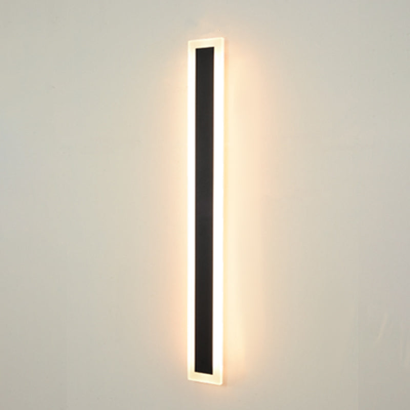 Metal Linear Shape Wall Mount Lighting Modern 1 Light Wall Mounted Light Fixture in Black