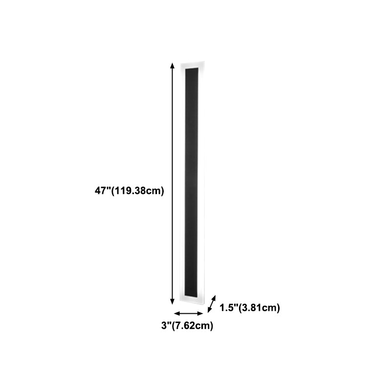 Metal Linear Shape Wall Mount Lighting Modern 1 Light Wall Mounted Light Fixture in Black