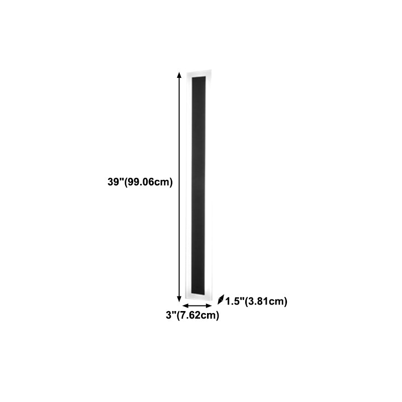 Metal Linear Shape Wall Mount Lighting Modern 1 Light Wall Mounted Light Fixture in Black