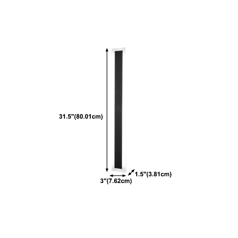 Metal Linear Shape Wall Mount Lighting Modern 1 Light Wall Mounted Light Fixture in Black