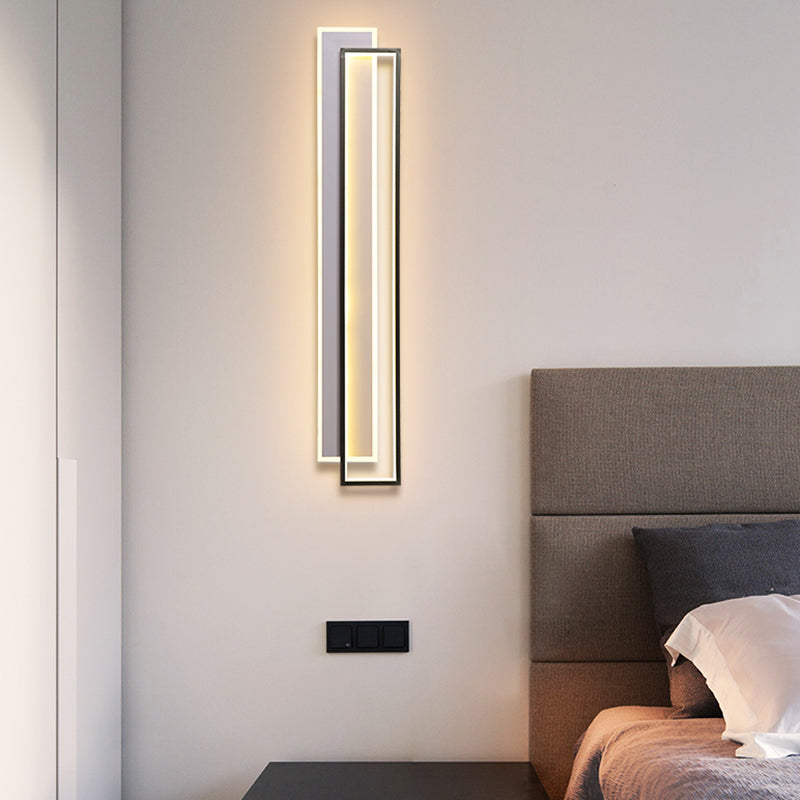 Metal Square Shape Wall Mount Lighting Modern Style 2-Lights Wall Mounted Light Fixture