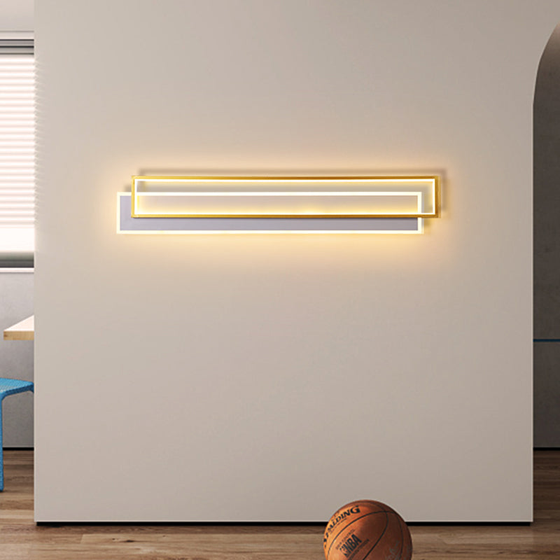 Metal Square Shape Wall Mount Lighting Modern Style 2-Lights Wall Mounted Light Fixture