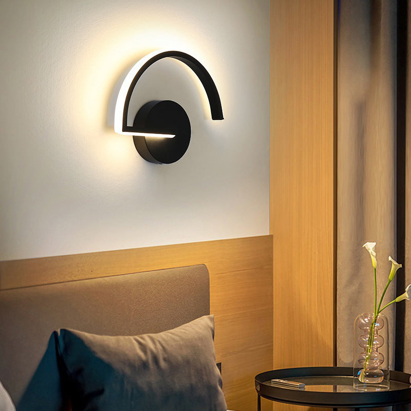 1-Light LED Wall Mount Light Simple Wall Sconce Light with Acrylic Shade for Bedroom