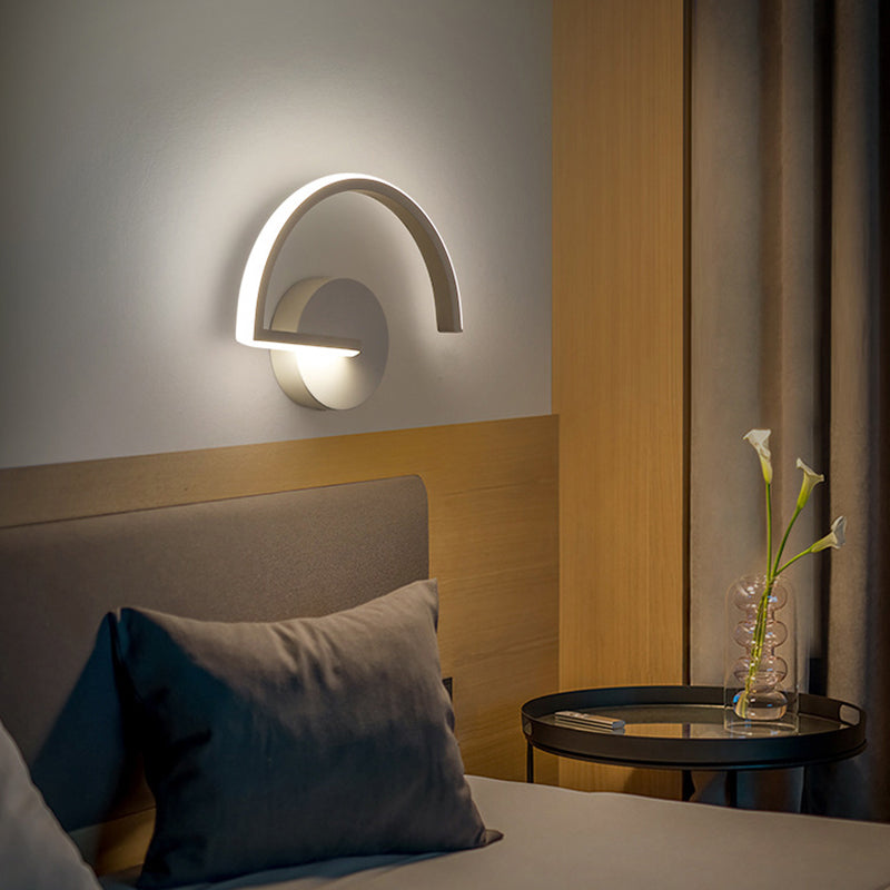 1-Light LED Wall Mount Light Simple Wall Sconce Light with Acrylic Shade for Bedroom
